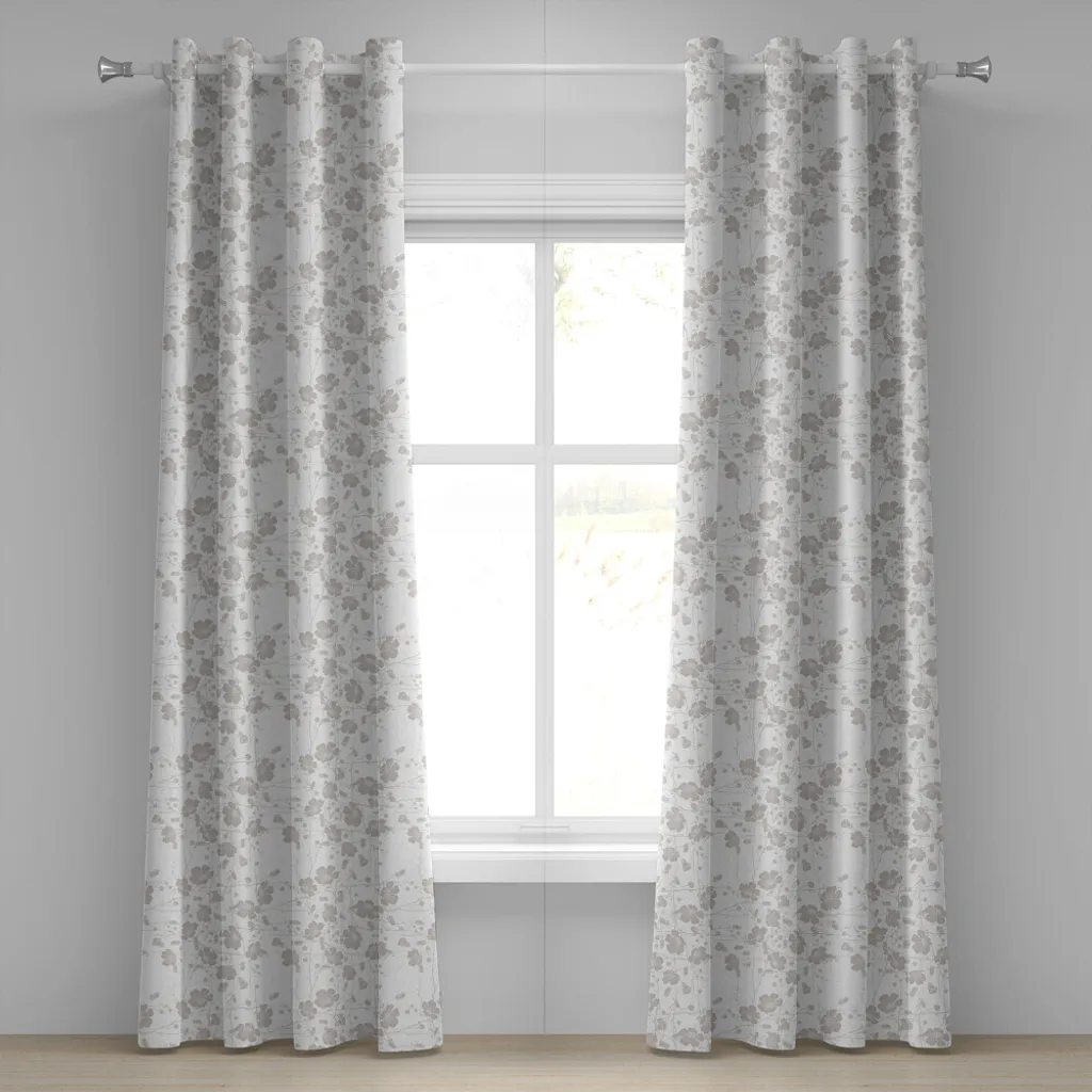 Tende Decorative ABAKUHAUS Peonie Grigio Chiaro | 280x245 cm Design