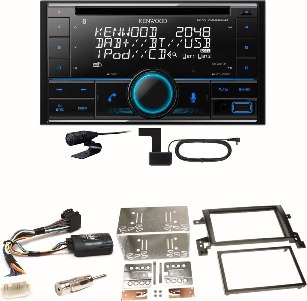 Kenwood DPX-7300DAB Bluetooth Digitalradio Einbauset für Suzuki Grand Vitara JT