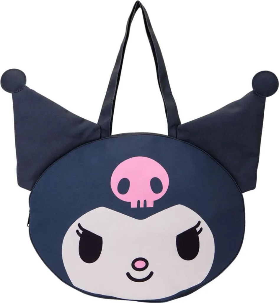 Sac de transport Kuromi Sanrio en toile robuste de grande taille noir