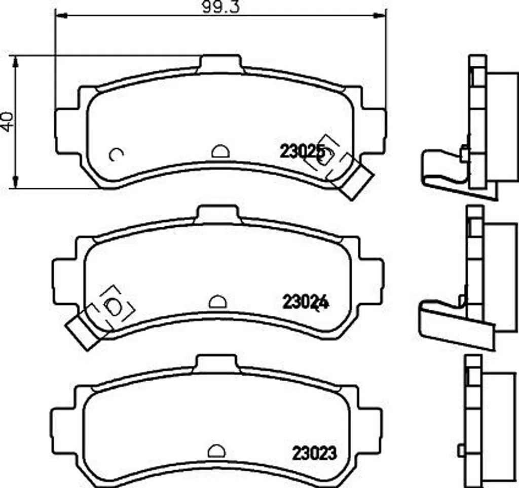 Plaquettes de frein arrière pour Almera I N15 HELLA 8DB 355 017-191 Qualité