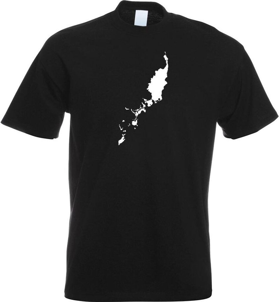 Kiwistar - T-Shirt - schwarz - Palau Umriss Kontur Herren Funshirt Bedruckt Design Sprüche Spruch Motive - mit Motiv Bedruckt - Funshirt Design - ...