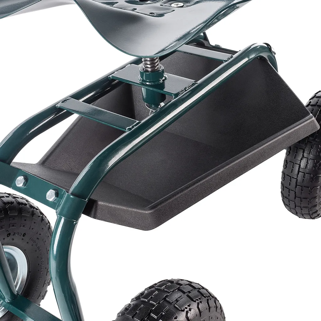 KADAX Sedia da Giardino su Rotelle 2in1 - Sgabello con Contenitore - 7
