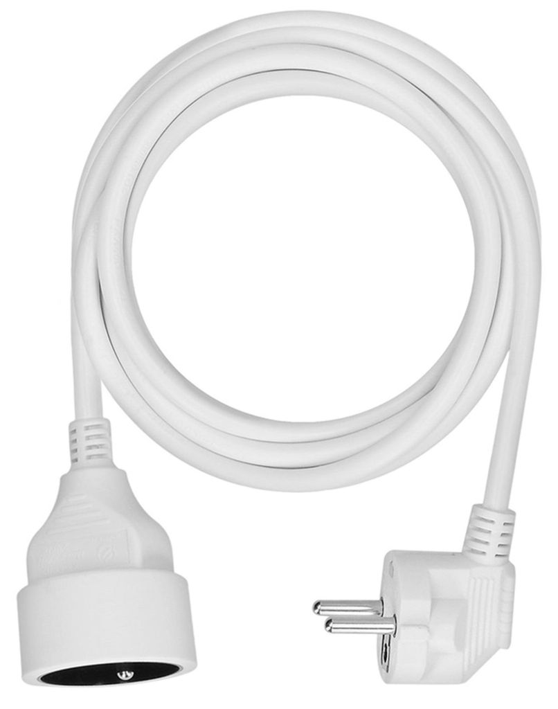 Solight Verlängerungskabel 3 m, 1 Steckdose, 16 A/3680 W, PVC, weiß PS03X