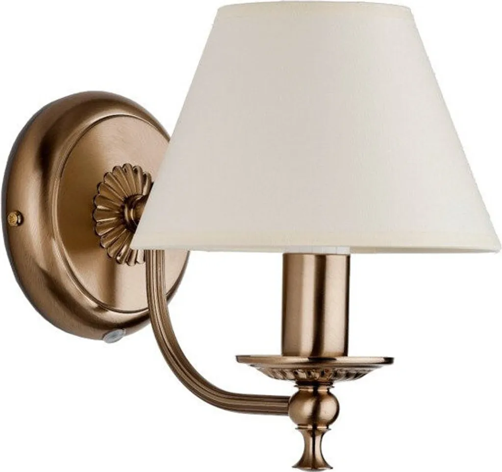 Applique en laiton et textile blanc SOFIA 10W, design classique Alfa