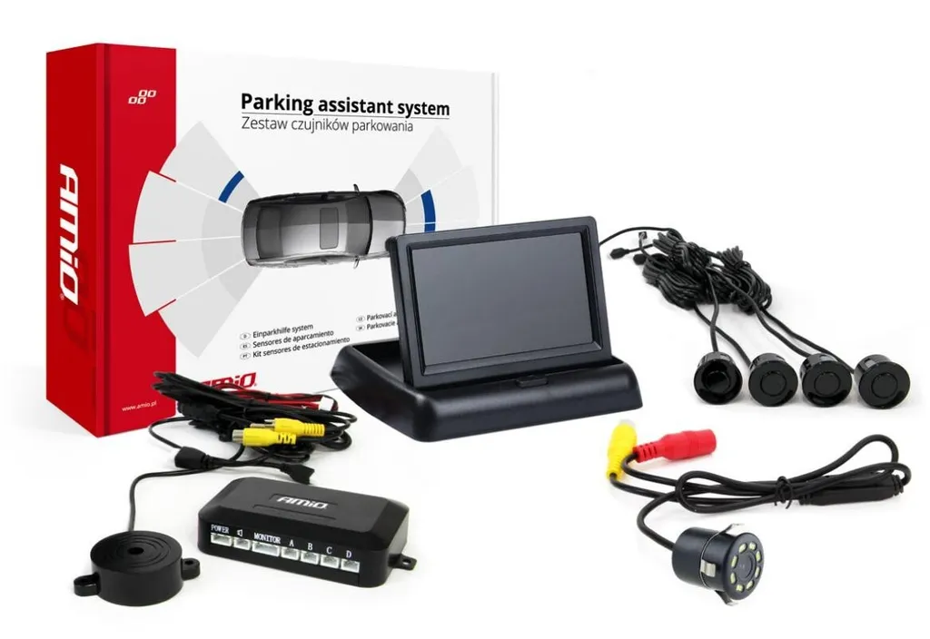 Sistema Sicurezza Parcheggio TFT02 con Camera HD-308-LED e 4 Sensori