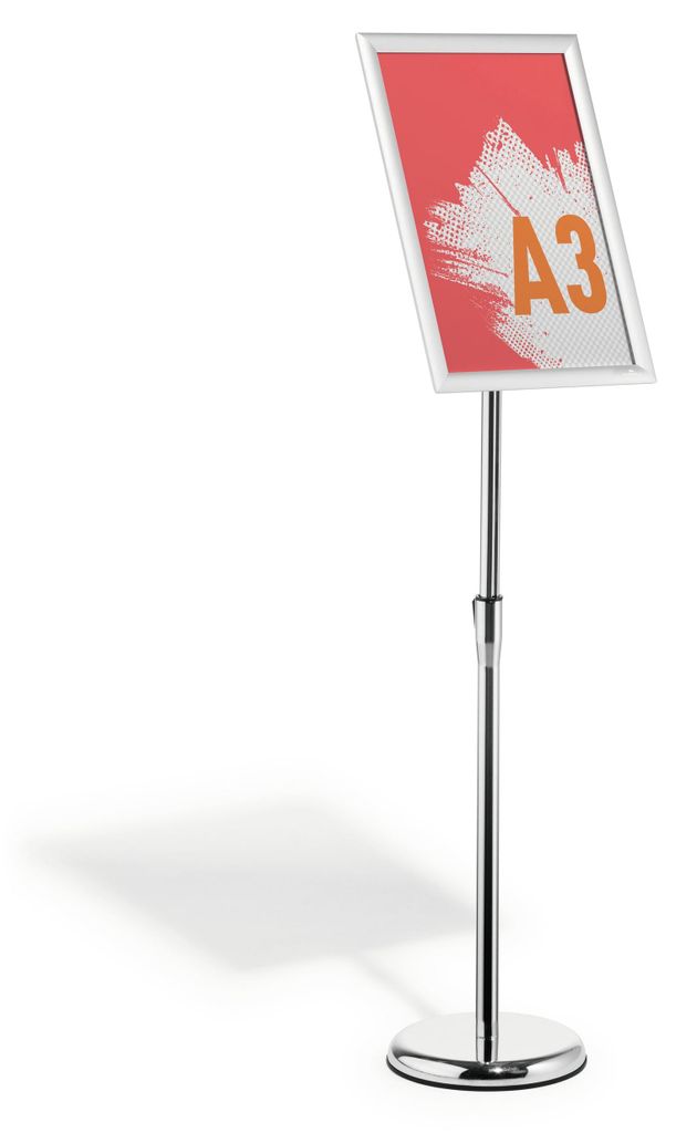 DURABLE Info-Bodenständer mit Aluminium Klapprahmen A3, silber
