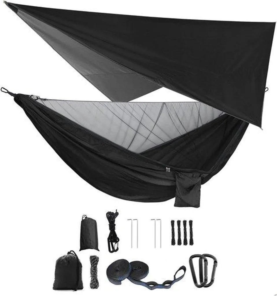 Dormez au sec et sans insectes avec ce hamac double complet de survie