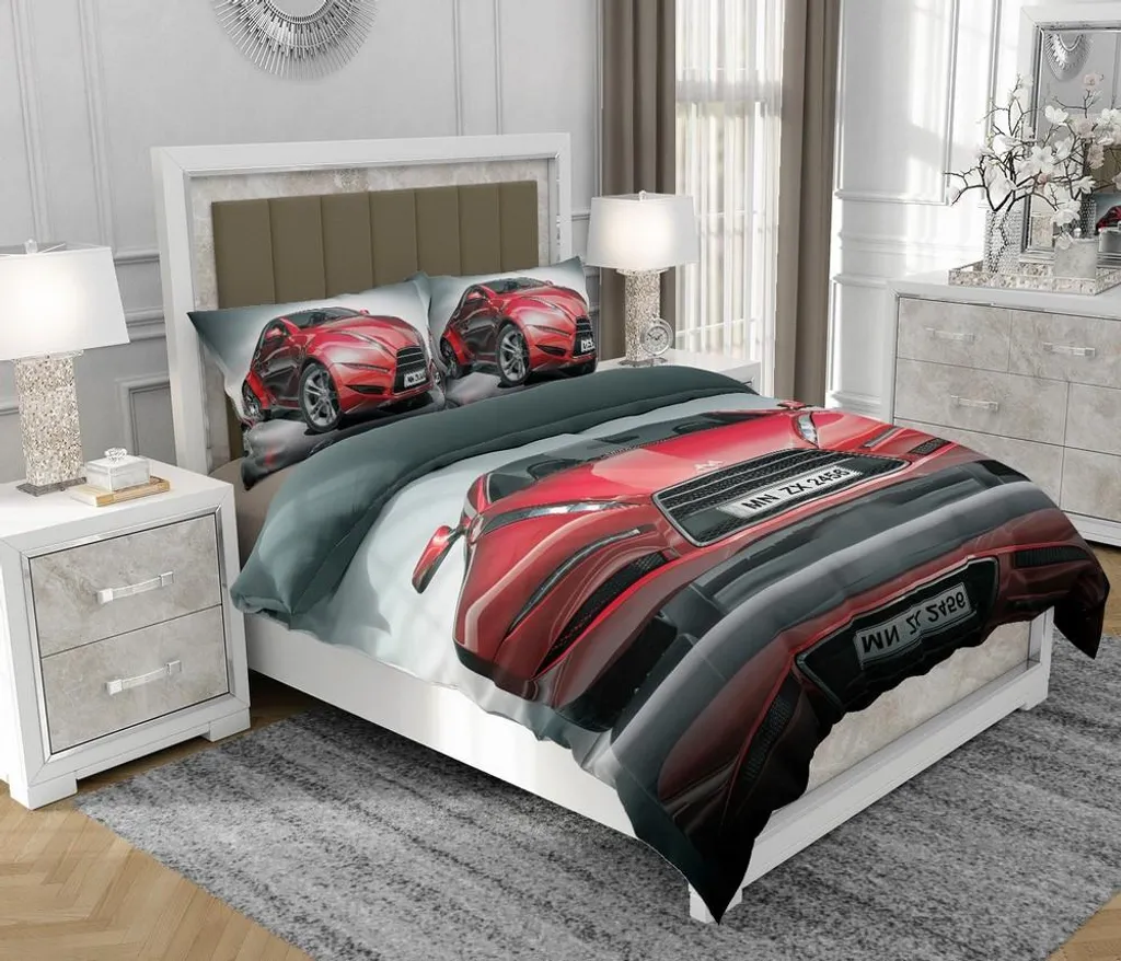 Set Letto Auto 160x200 cm 100% Cotone SOVIO So.0114 - 3 Pezzi