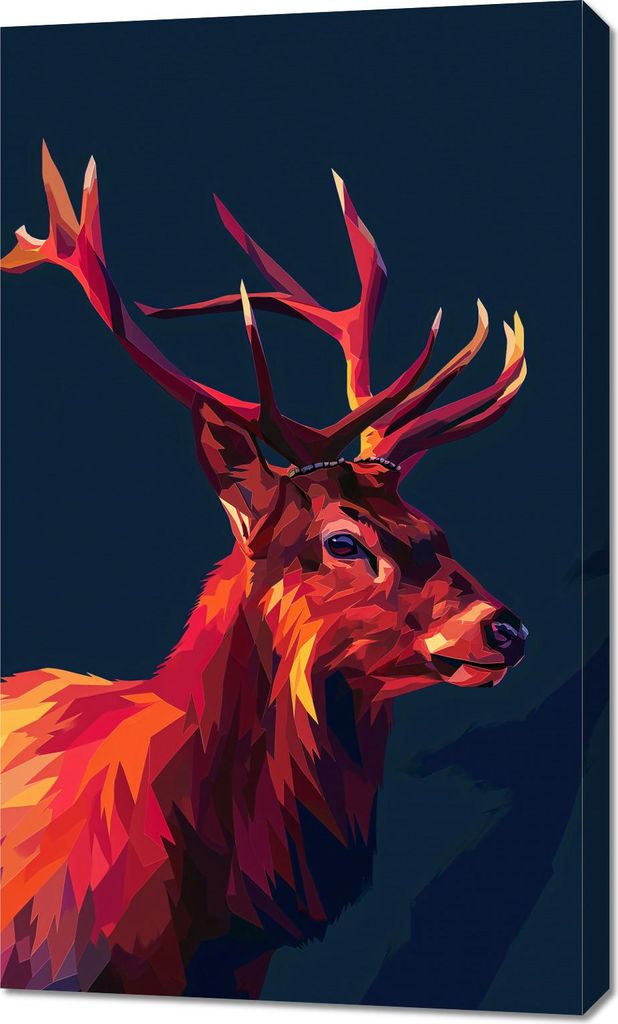 Bild 60x100cm Hirsch in Geometrie