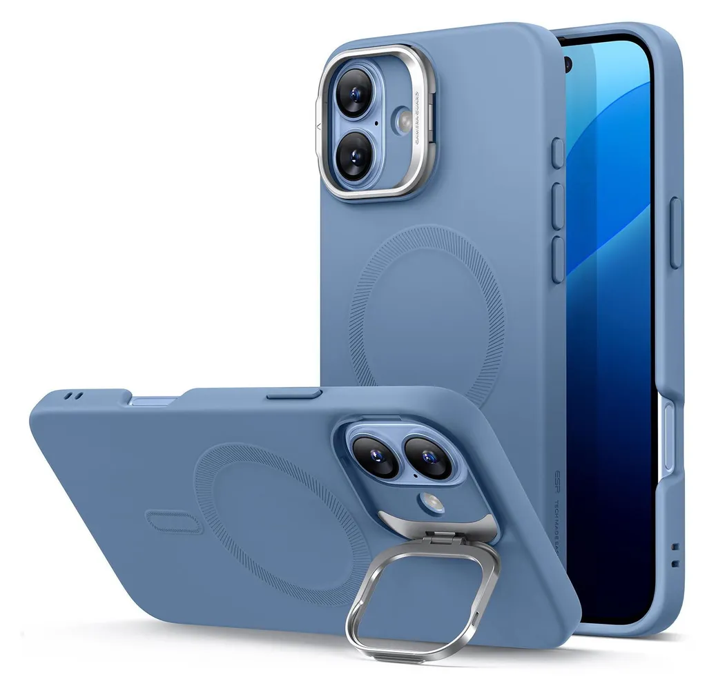 Coque Antichoc iPhone 16 Plus ESR avec Béquille HaloLock - Bleu Clair