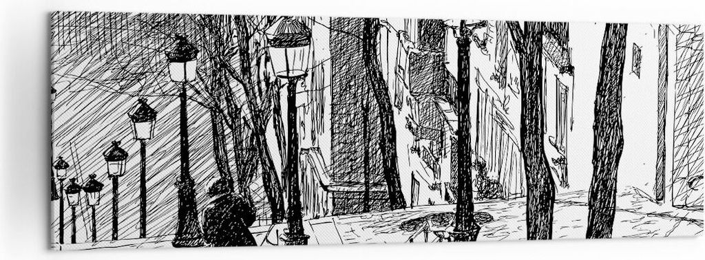 Bild auf Leinwand - Leinwandbild - Straße Grafiken - 160x50cm - Wand Bild - Wanddeko - Wandbilder - Leinwanddruck - Bilder - Kunstdruck - Wanddeko...