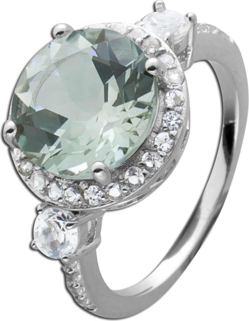 Topas Ring Silber 925 hellgrüner Amethyst Edelstein 20