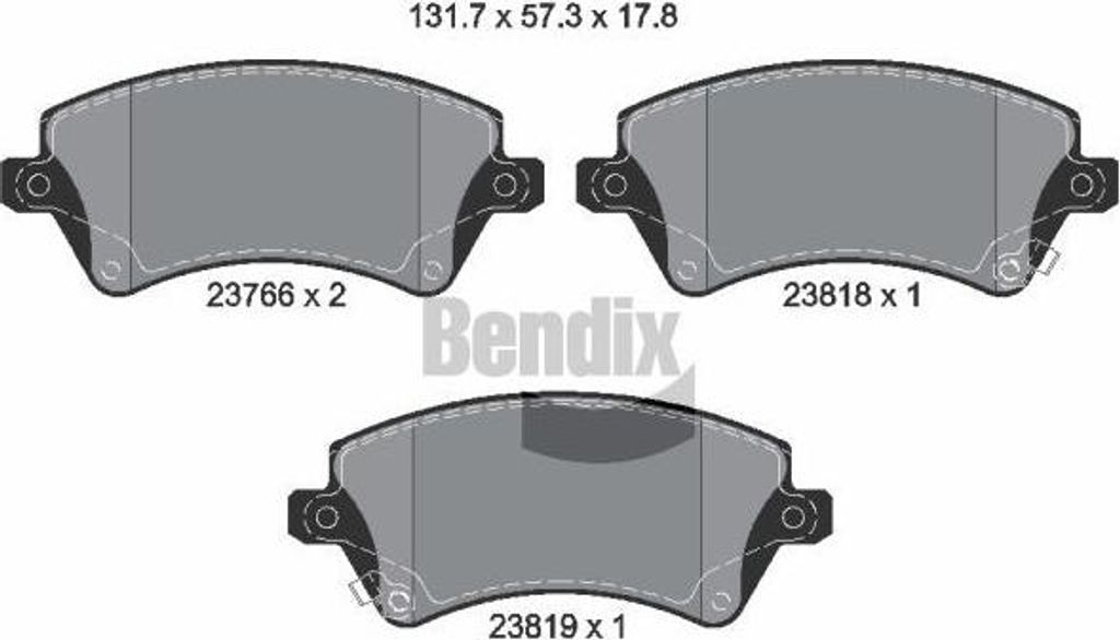 BENDIX Braking BPD1249 Bremsbelagsatz, Scheibenbremse OE 0446502061 kompatibel mit Corolla
