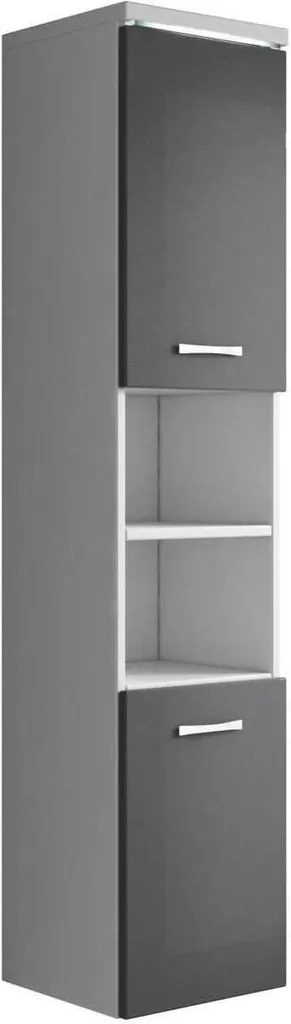 Armadietto Bagno Paso 35x35x160 cm Bianco-Grigio | Montaggio Facile