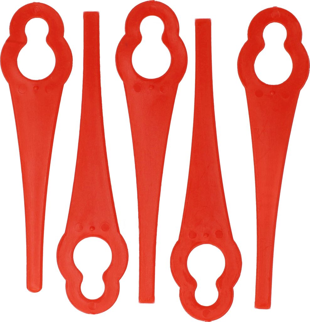 vhbw 5x Ersatz-Messer kompatibel mit Florabest FRT 18 A, FAT 18 B3, FAT 18 B2, FRT 18 A1 Rasentrimmer - Ersatzklinge Rot, Nylon / Kunststoff