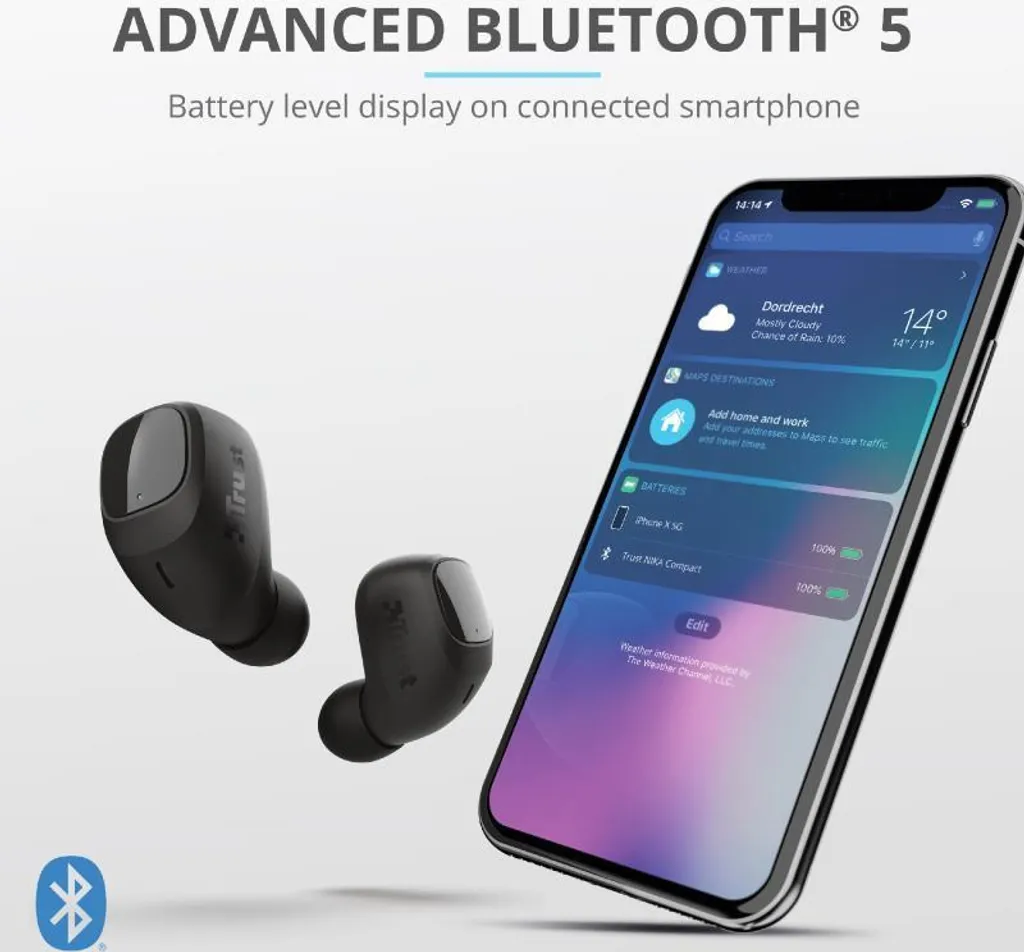 Casque Bluetooth Trust Nika TWS - Écouteurs Compacts Noir avec Micro Intégré - 21