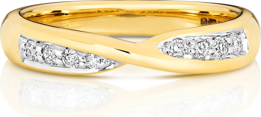 18 Karat (750) Gold 3,6mm Slight Court Form Diamant Trauring/Ehering/Hochzeitsring Brillant-Schliff 0.14 Karat G - SI1, 51 (16.2); TRS3684518KYRSL
