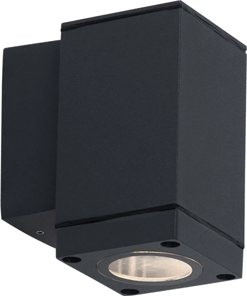 Spot LED RGB en aluminium gris avec éclairage vers le bas hauteur 11cm