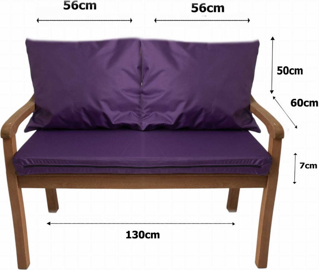 Cuscini per panchina da giardino Viola | Cuscino per seduta Immagine del prodotto 