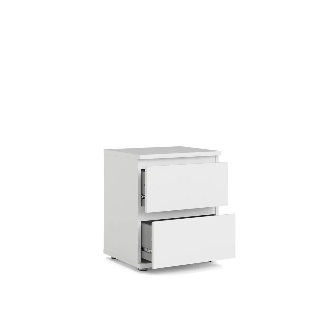 Table de chevet NOVA blanche laquée robuste et facile à monter pour lit - 13