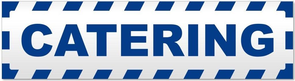 Kiwistar - Autoaufkleber - Verkehrsblau - 20 x 5,3 cm - Catering gestreift - Hinweis Aufkleber Sticker für Auto, Kfz, Fahrrad, PKW, LKW