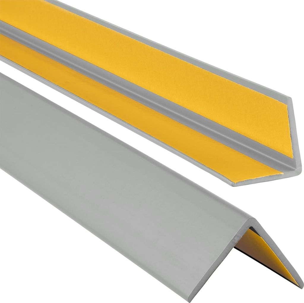 ProfiPVC Winkelprofil Selbstklebend Kunststoffwinkel aus PVC-Gummi, elastischer Kantenschutz, Eckschutzprofil, einfache Montage -35x35mm 2,00m, Grau