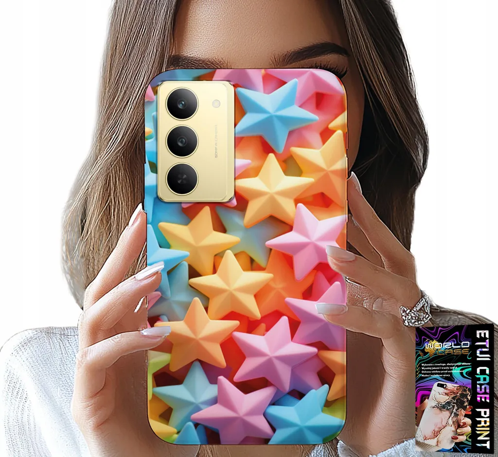 Custodia Realme 14X Stelle Colorate + Pellicola: Protezione e Stile