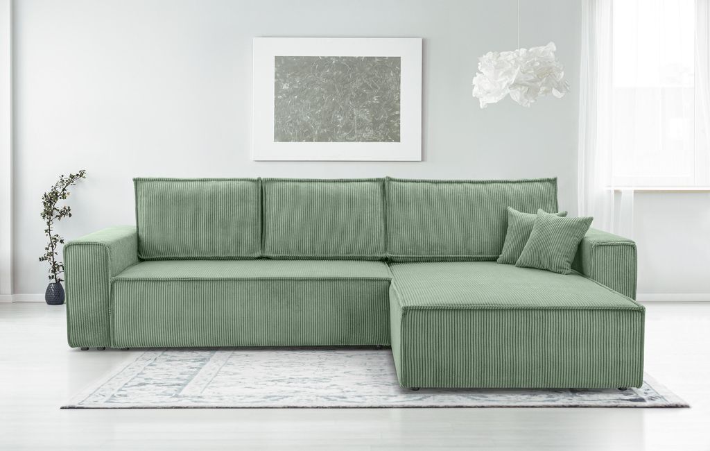 AX LIVING Cord Couch L Form – Cedria Wohnlandschaft 287 cm Produktbild 