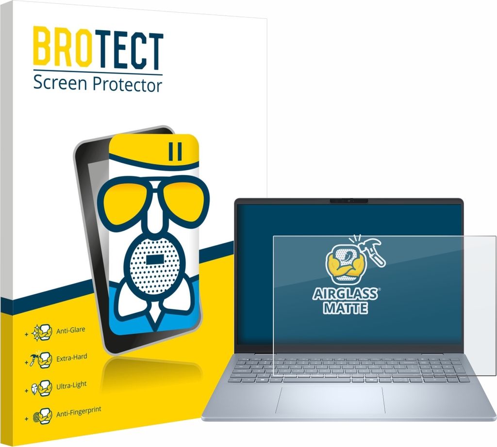 BROTECT Entspiegelungs Schutzglas für Dell 16 Plus Laptop Schutzfolie Panzer Folie Glas Display Schutz matt