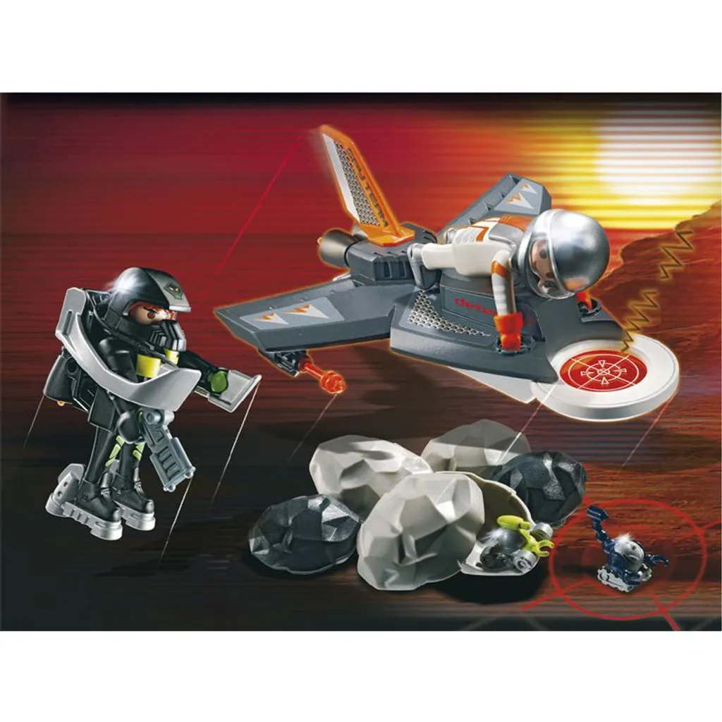 Avion d'Espionnage Playmobil 4877 - Jet Furtif avec Détecteur et Figurine