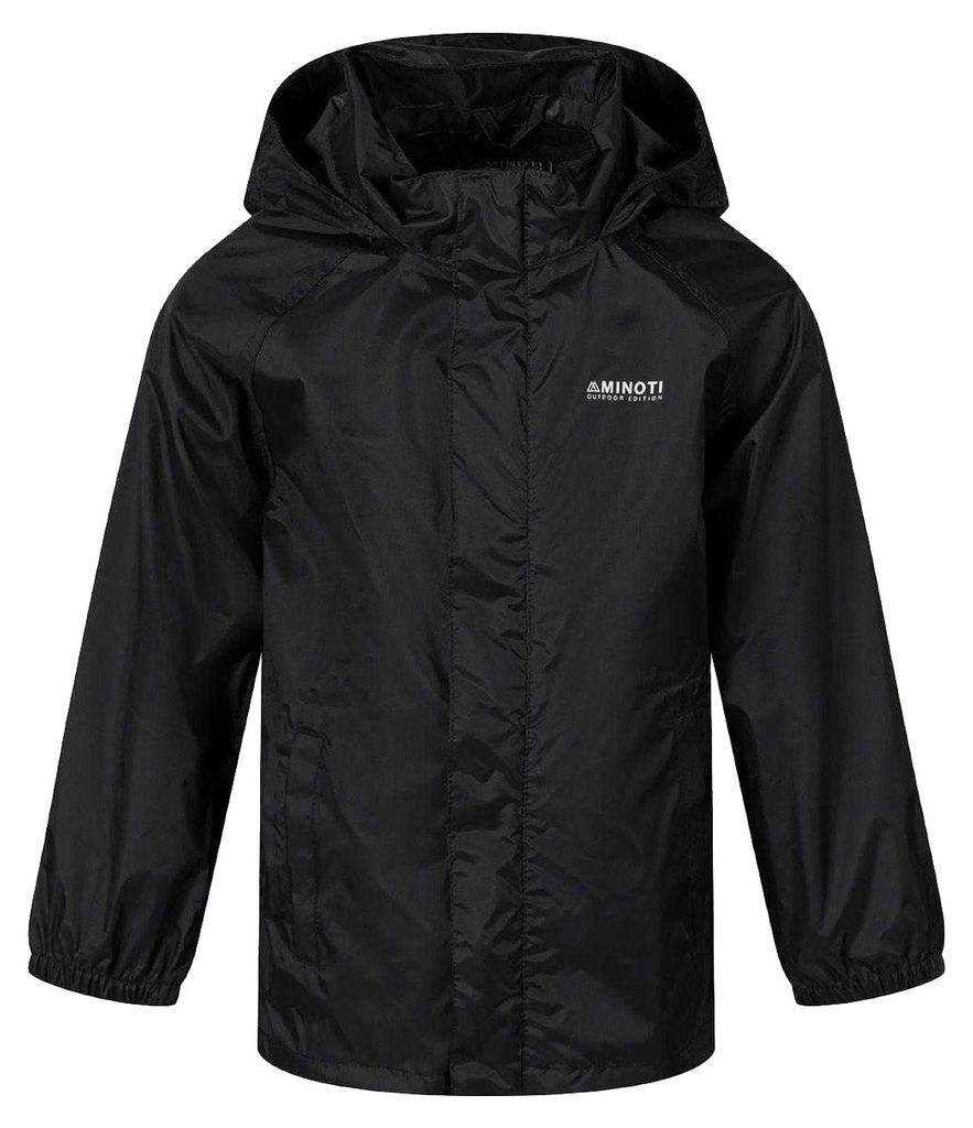Minoti - Jacke, wasserfest für Jungen, Zum Falten MN750 (158-164) (Schwarz)