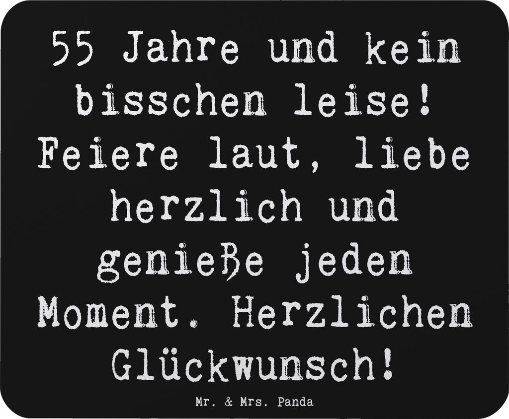 Mr. & Mrs. Panda Mouse Pad Spruch 55. Geburtstag - Schwarz - Geschenk, Meilenstein, Geburtstagsgeschenk, fünfzigster, mauspad laptop, Happy Birthd...