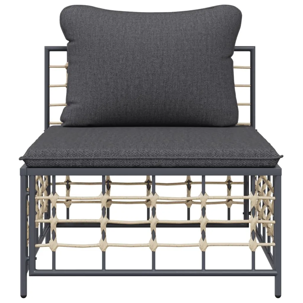 Divano Esterno Comodo per Famiglia Poly Rattan Grigio | The Living Store - 3