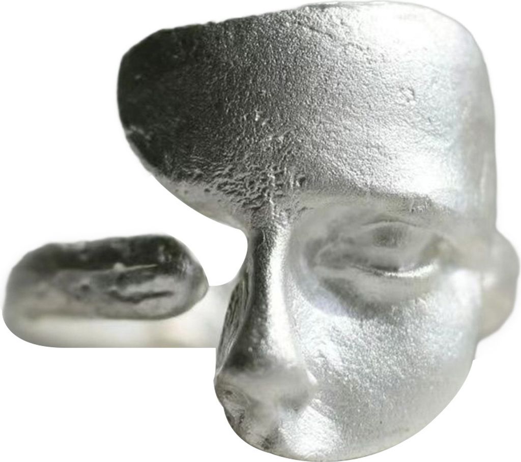 Verstellbarer Öffnungsring Retro Alien Masque Ring Silber Farbe Matt Knuckle Ring Adult Party Club Schmuck