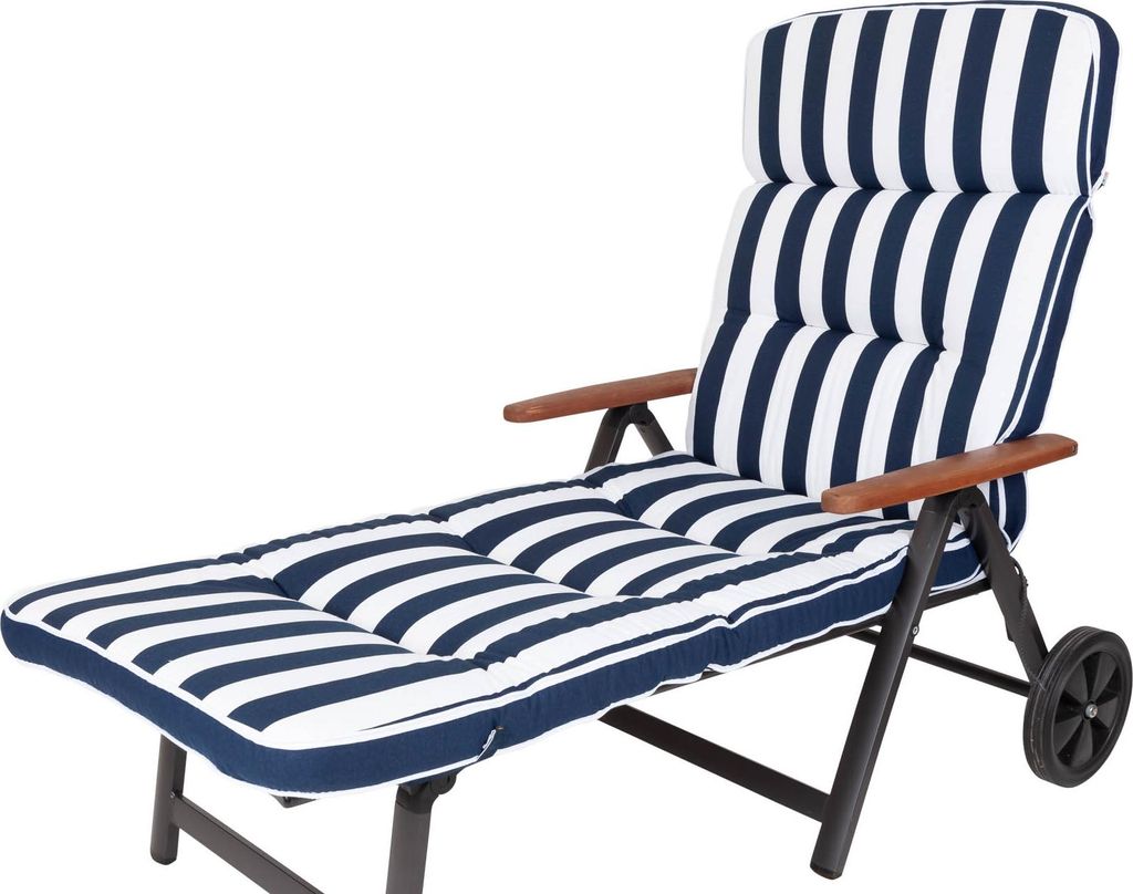 Auflage Rollliege Alicante 2155 extrabreit blau-weiß Produktbild 