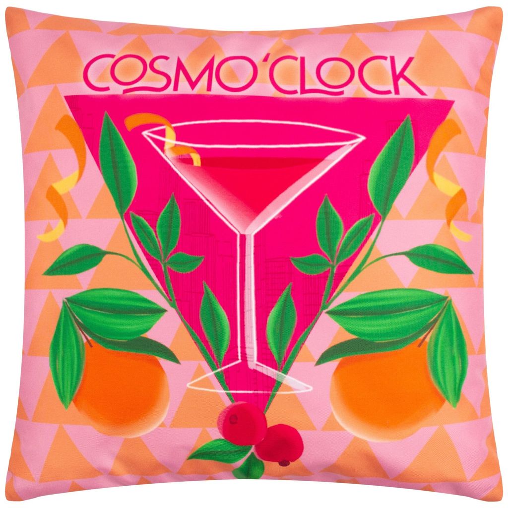 Furn - Abstrakt - Kissenbezug für draußen "Cosmo O' Clock" RV3330 (43 cm x 43 cm) (Pink)