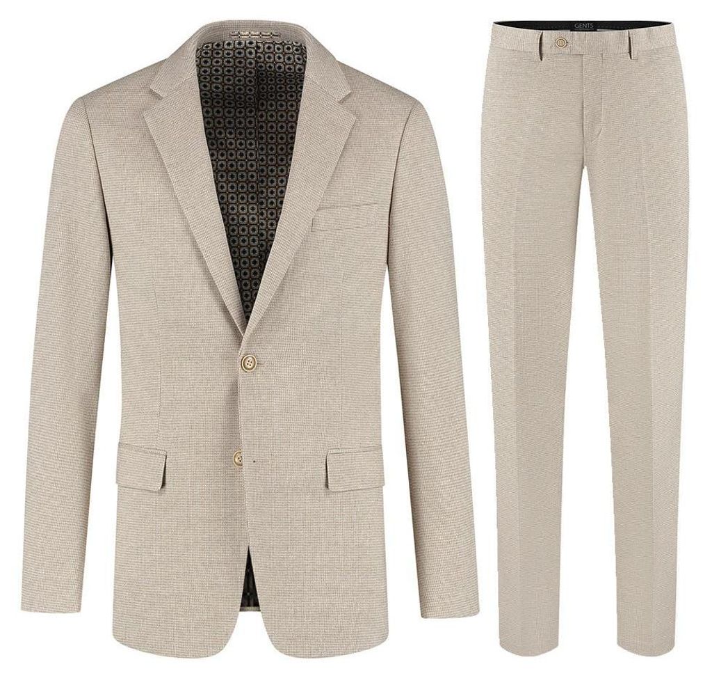 GENTS - Pak Pepita Beige - Polyester, Viskose, Nylon, Wol, Elasthan - Beige - Größe 54/XXL