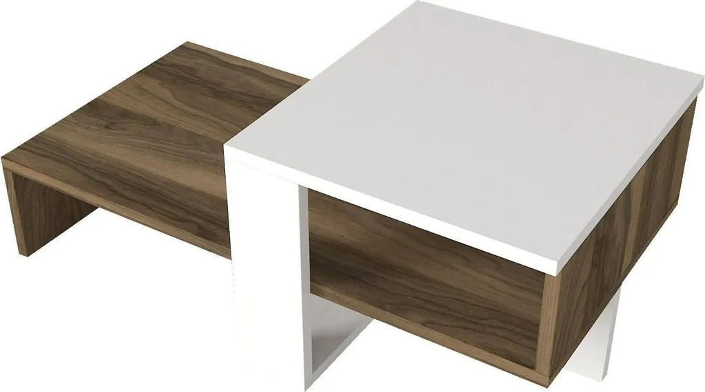 Table Basse Blanche Forme Fantaisie Pontey Structure Compacte 44cm