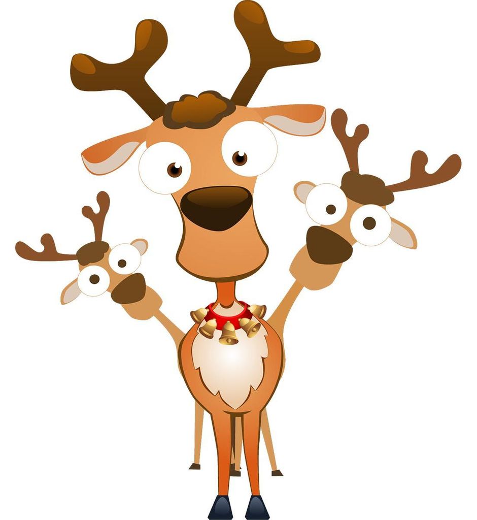 Weihnachtsaufkleber: Freches Rentier – Weihnachtsaufkleber – Festtagsdekoration – 90 x 75 cm