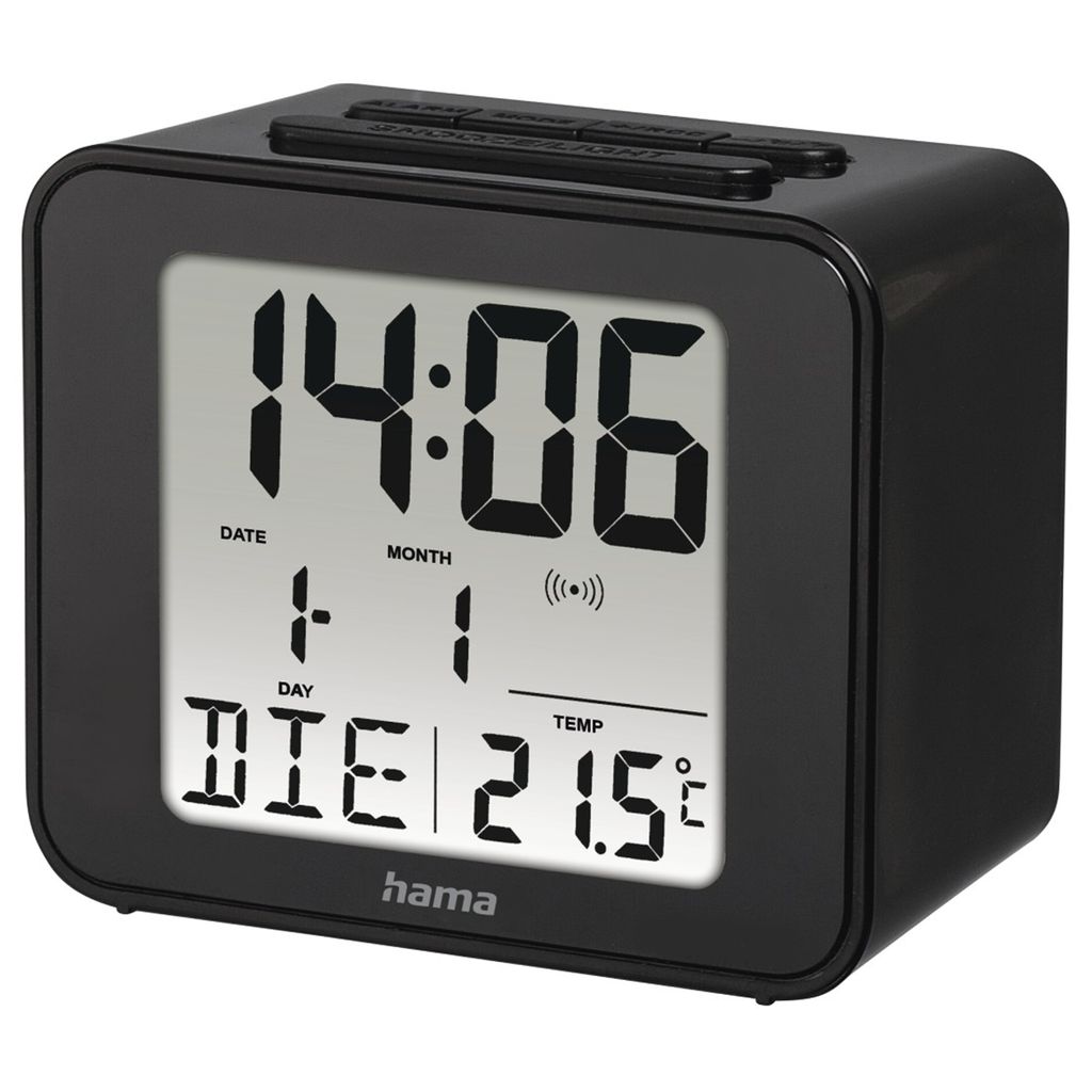 Hama Wecker Funkwecker "Cube", Schwarz Produktbild 
