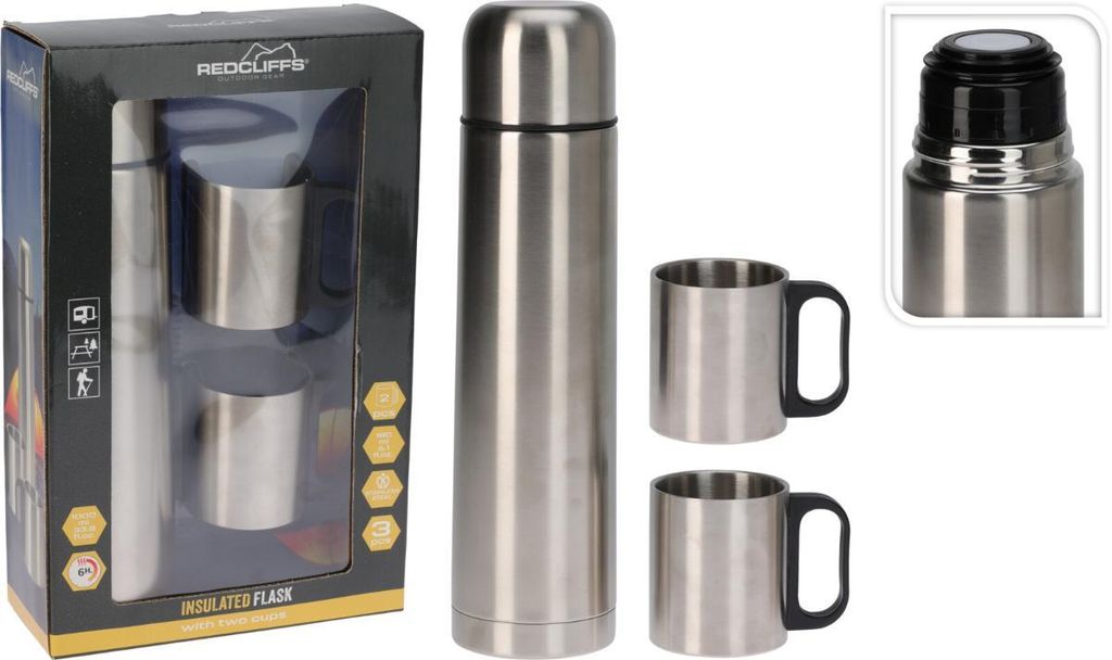 Excellent Houseware Thermoskanne und zwei Becher Set, Produktbild 