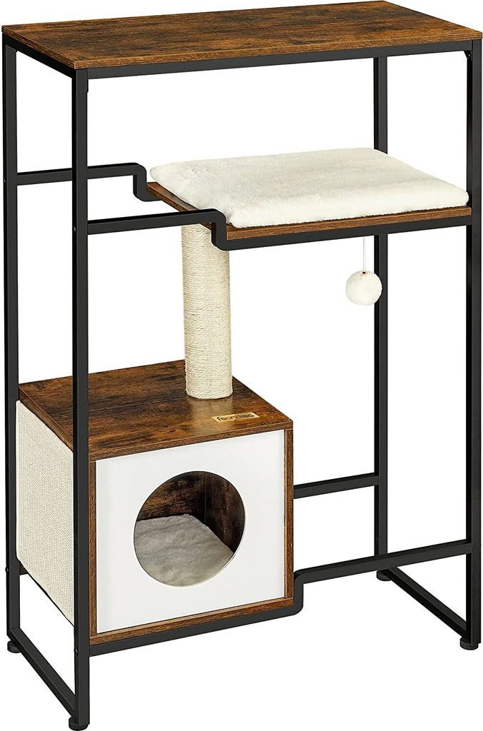 FEANDREA Kratzbaum, Katzenbaum,2-in-1-Möbel,große obere Produktbild 9