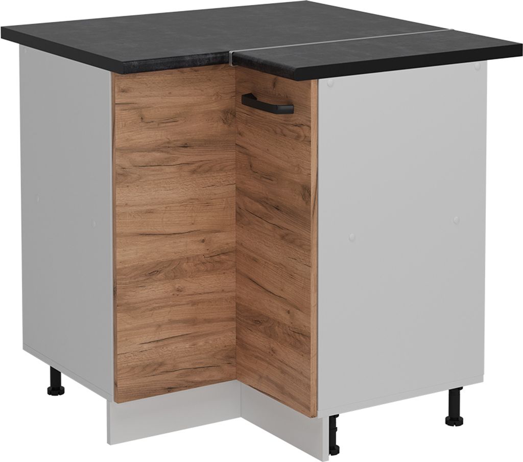 Eckunterschrank Vicco R-Line Goldkraft Eiche 75.6 cm AP Anthrazit, Model 52299