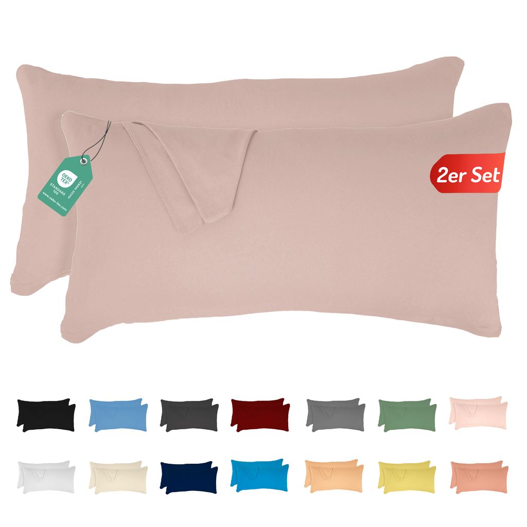 Jersey Kissenbezug 2er Set 40x80 cm 100% Baumwolle Produktbild 
