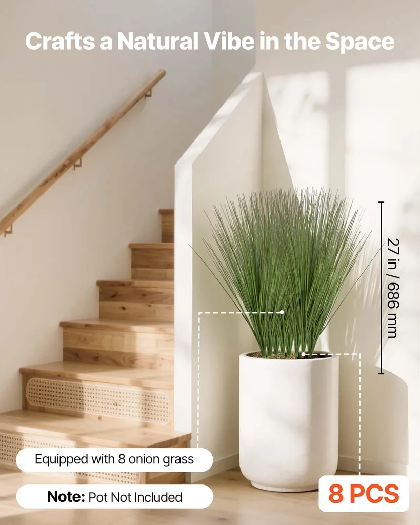 Erba Artificiale a Bulbo 68cm Set 8 | Arredo Minimal PVC Alta Qualità - 2