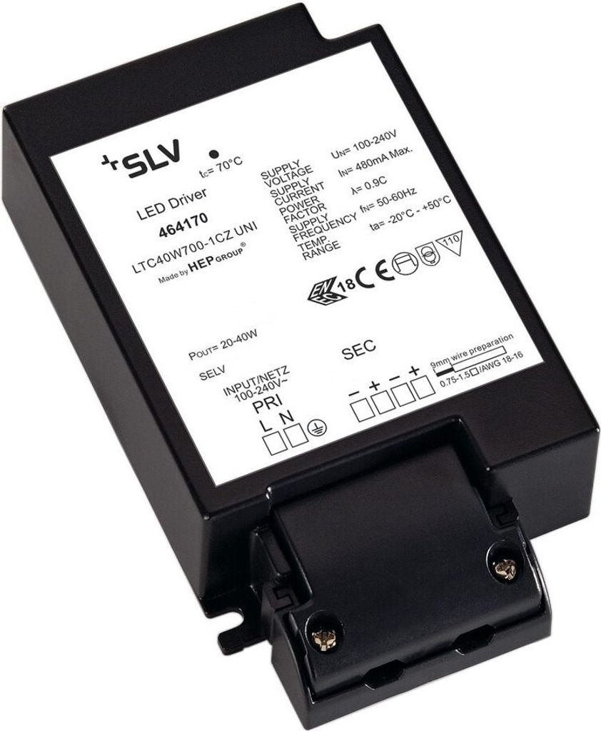 SLV 464170 LED-Treiber 40W 1000mA für SLV LED Panels