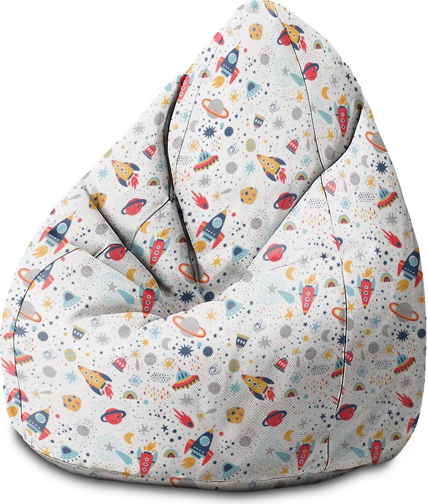 Dreamroots Bean Bag Sitzsack Kinder mit füllung, Bodenkissen Kinder Sitzsack, Sitzsack Kinderzimmer 70x70x105 cm, It's Fun in the Space