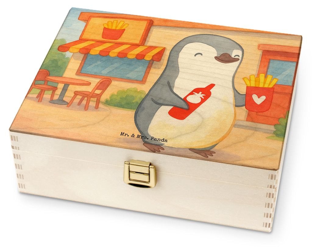 Mr. & Mrs. Panda Tee Box Pinguin Pommes Design - Weiß - Geschenk, Teebeutel Aufbewahrung, Jahrestag, teebox holz, Hochzeitstag, für Frauen, Partn...