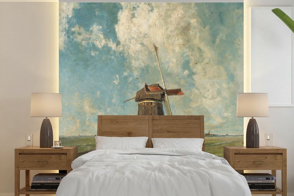 MuchoWow Fototapete für Wohnzimmer oder Schlafzimmer Wandtapete Vinyl Motivtapete Im Monat Juli - Gemälde von Paul Joseph Constantin Gabriel - ...