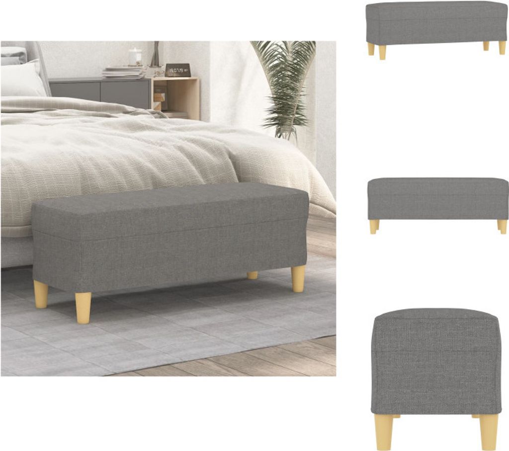 vidaXL Sitzbank Dunkelgrau 100x35x41 cm Stoff - Sitzbänke